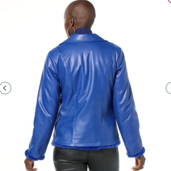 IMAN Global Chic Reversible Faux Fur to Faux Leather Jacket - Size: XL - NWT - Picture 13 of 16